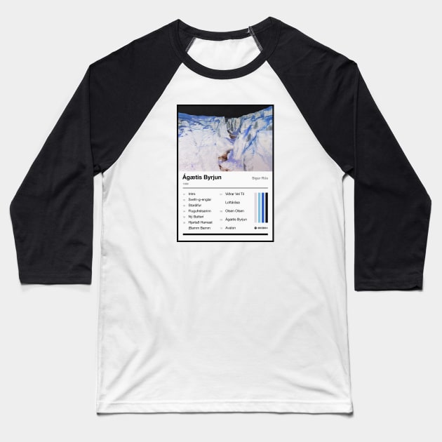 Ágætis Byrjun Tracklist Baseball T-Shirt by fantanamobay@gmail.com